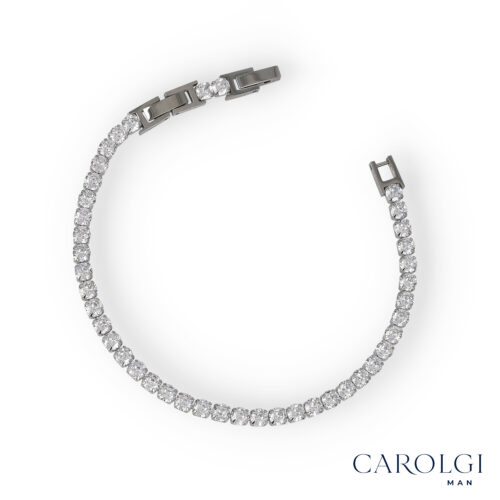 Bracciale Uomo Basic Tennis 4 mm in Acciaio - CAROLGI MAN