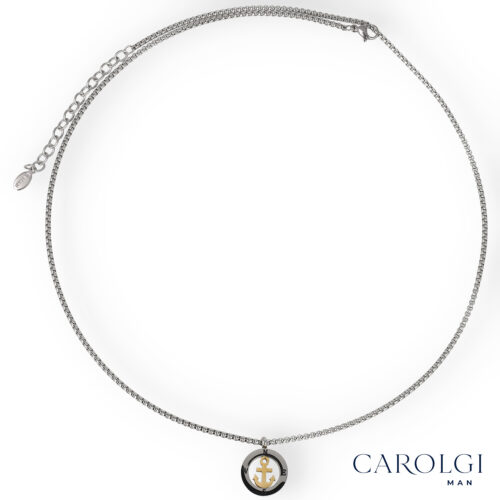 Collana Uomo Anchor Compass in Acciaio - CAROLGI MAN