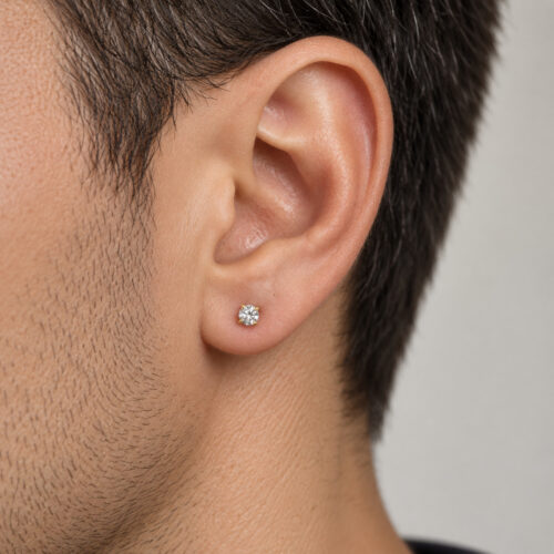 Mono Orecchino Crystal Point 4 mm – CAROLGI MAN