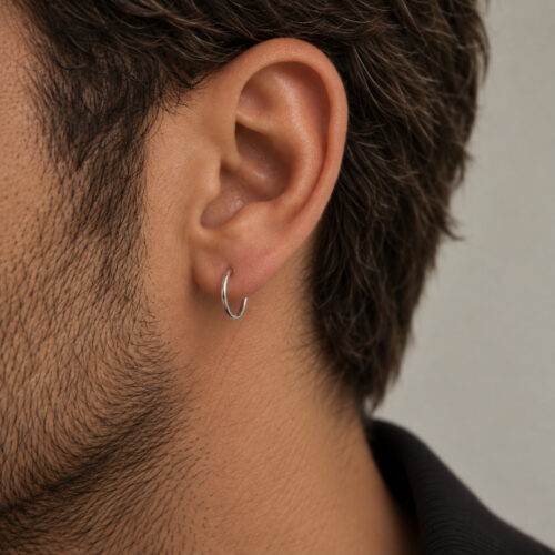 Mono Orecchino Slim Hoop 10 mm – CAROLGI MAN