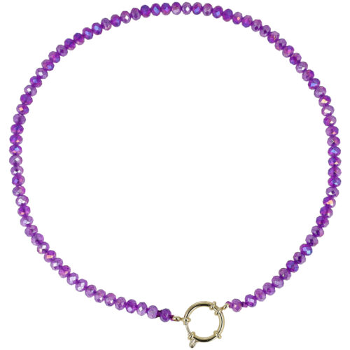 Collana Prisma con Perline Sfaccettate e Chiusura Dorata